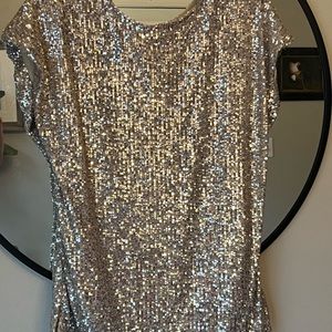 Rachel Zoe sequin short sleeve blouse
